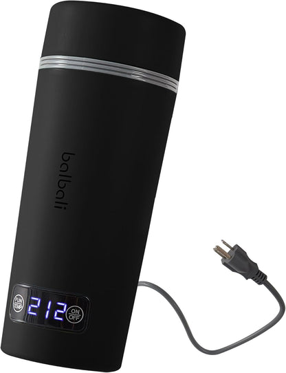 balbali Dual Voltage Travel Kettle 100-250V - 12oz Portable Water Boiler/Warmer/Heater for Boiling Water - 4 Preset Temperature Control Portable Tea Kettle Electric Travel - Black