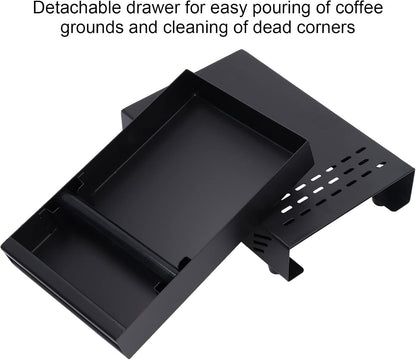 Hapivida Coffee Ground Container, Durable Stainless Steel Drawer Knock Box with Non-Slip Base, Removable Grounds Container for Espresso Station, Home, Café, Office Use