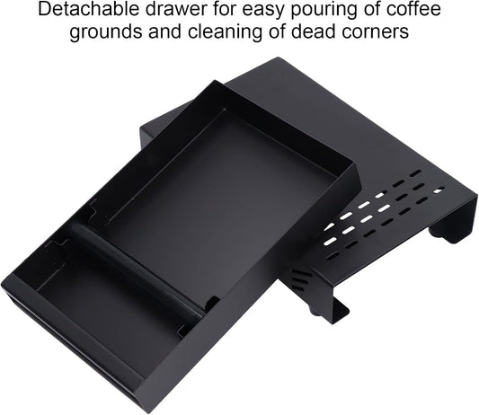 Hapivida Coffee Ground Container, Durable Stainless Steel Drawer Knock Box with Non-Slip Base, Removable Grounds Container for Espresso Station, Home, Café, Office Use