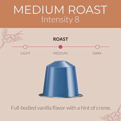 Camilla’s Heritage - Intensity 8 Vanilla Flavored Espresso Coffee, Gourmet Espresso Cups, 60 Coffee Pods