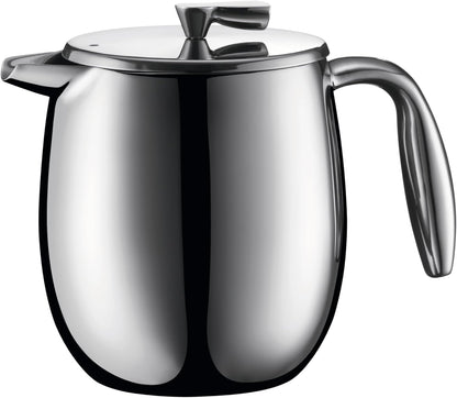 Bodum 17 oz Columbia Thermal French Press Coffee Maker, Insulated Double Wall Stainless Steel, Chrome