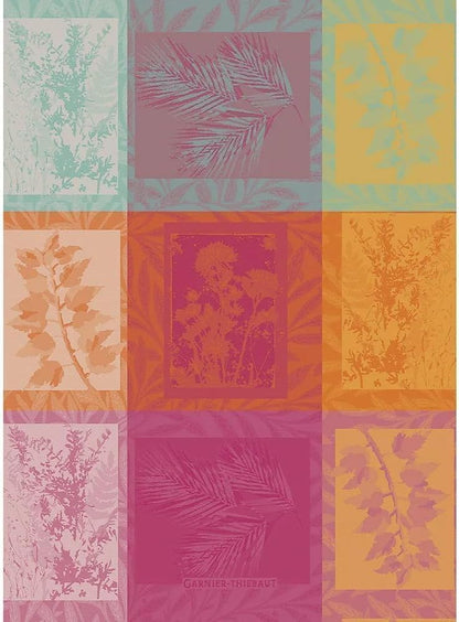 Garnier Thiebaut Mille Vegetaux Arc En Ciel (A Thousand Rainbow Plants) French Kitchen Towel 22"x30", Cotton, Jacquard