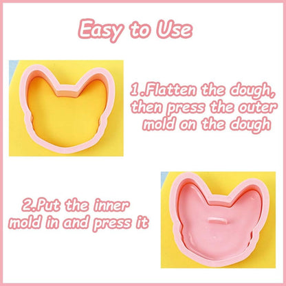 8 Dog Cookie Cutters Set, 3D Puppy Cookie Stamps, Cupcake Pancake Apple Pie Pastry Biscuit Molds, Cookie Baking Molds for Dog Party Decorations (Puppy-1)