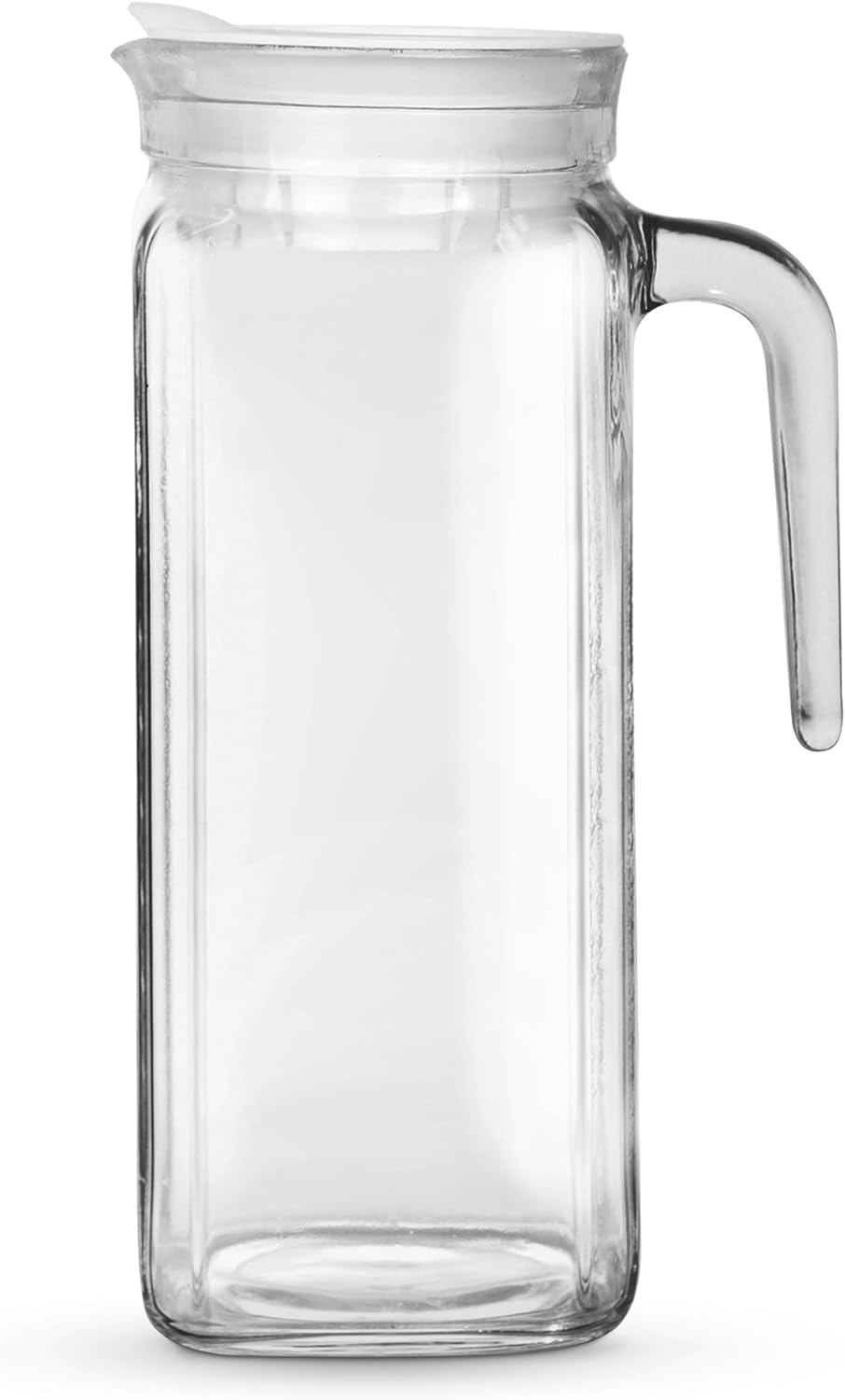 Amici Home Italian Igloo Quadra Glass Pitcher with Lid and Spout | 34 Ounce | Clear Glass Water Pitcher for Refrigerator | Carafe for Iced Tea, Juice, Milk, Cold Brew and Mimosa Bar
