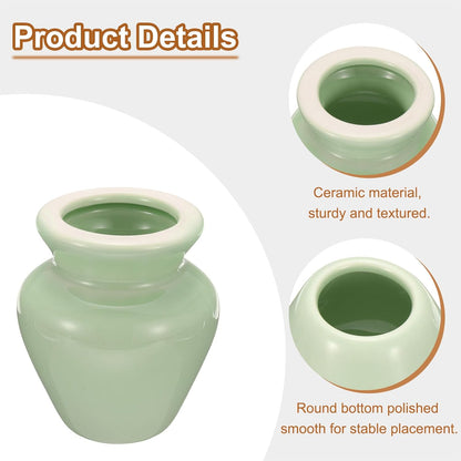 HARFINGTON Ceramic Chasen Stand 73mm Matcha Whisk Holder Teas Set Whisks Stand Traditional Matcha Tea Chasen Holder Tea Set Accessories for Tea Tasting, Yellow