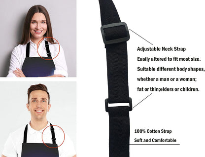 Unicorn Magic Design With Stars Adjustable Bib Apron, Unicorn Rainbow Galaxy Space Cooking Kitchen Apron for Men Women