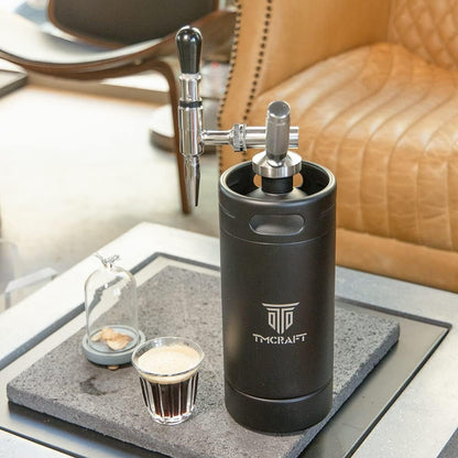 TMCRAFT 128oz Nitro Cold Brew Coffee Maker, Home Brew Coffee Keg with Stainless Steel Stout Creamer Faucet & Pressure Relieving Valve