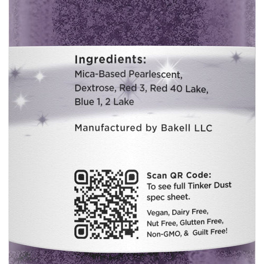 BAKELL Deep Purple Edible Glitter, 50 Grams | TINKER DUST Edible Glitter | KOSHER Certified | 100% Edible Glitter | Cakes, Cupcakes, Cake Pops, Drinks, Dessert Vegan Glitter & Dusts (50g, Deep Purple)