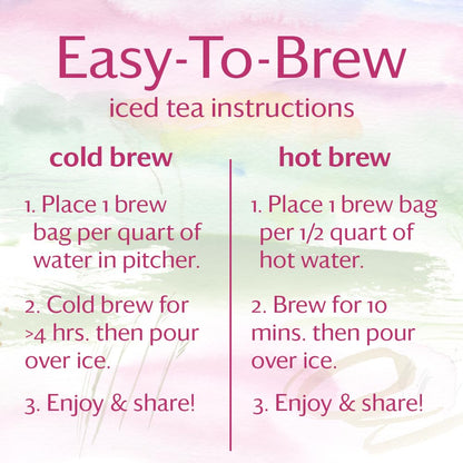 Grace Farms HIBISCUS ORANGE ORGANIC ICED TEA (Twelve 1qt. Brew Bags, 3 Gallons) | Refreshing, Tart and Vibrant, Naturally Sweet Sugar-Free | Easy Cold Brew