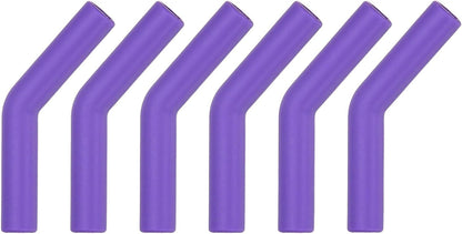 uxcell 6Pcs Silicone Straw Tips, Silicone Straw Elbows Tip, Soft Reusable Metal Straw Covers Fit for 10mm/0.39" OD Stainless Steel Straws, Purple