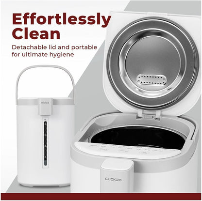 CUCKOO CWP-A501TW 5-Liter Hot Water Dispenser & Warmer with 4 Operating Modes, Chlorine Evaporation, Child Lock Function (White/Gray)