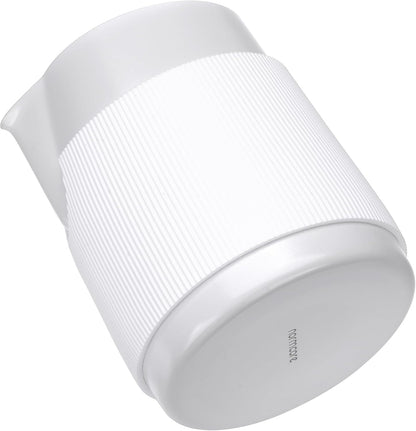 Normcore Handleless Milk Pitcher with Sharp Spout, Espresso Steaming Pitcher, 18/8 Stainless Steel Milk Frothing Jug, Premium Barista Tools, Non-stick coating White,15.2 oz (450 ml)