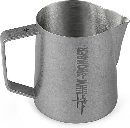 MHW-3BOMBER Latte Art Pitcher Stainless Steel Milk Frothing Pitcher Steamed Espresso Cup Barista Pitcher (Silver Spot, 20oz/600ml) P5027SS-OS