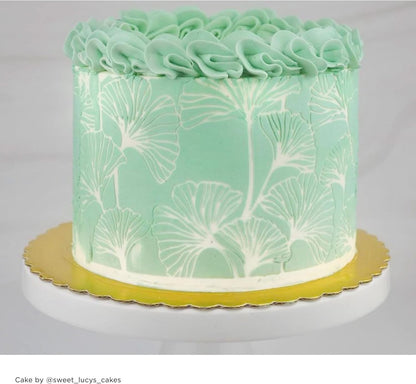 Large Cake Decorating Stencil (Ginko) Ginkgo Leaves Pattern