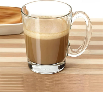 LEMONSODA Clear Large Glass Coffee Mug with Handles for Hot Beverages, Clear Mugs for Espresso, Tea, Cappucino, Latte, Juice (8.75 oz, 10.5 oz, 12 oz) (10.5 oz, Set of 48)