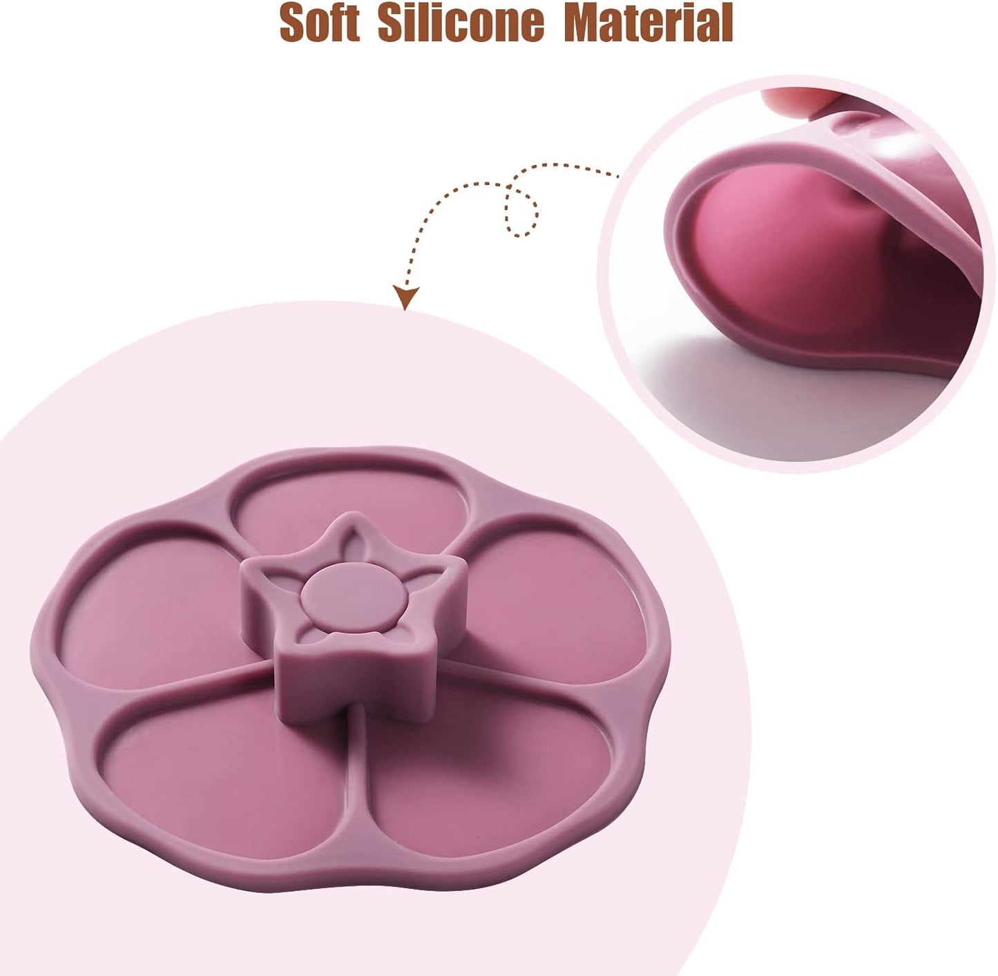 Petal Silicone Cup Covers (Set of 3) ， Multicolored Silicone Lids for Mugs, Cups, Tea Pots,Flexible Mug Covers，Hot Cup Lids for Coffee & Tea