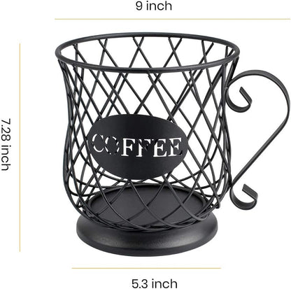 TreeLen K Cup Holder Coffee Pod Holders for 35 Kcups Keurig Storage Organizer Coffee Bar Accessories for Counter - Matte Black