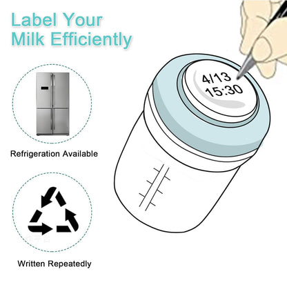 COMI Wide Neck Glass Breastmilk Collection n Storage Bottle, 6oz with Screw Ring Sealing Disk; Re-markable Sealing Disc. BPA Free, Fits Breast Pumps & Nipples (2 Pack Gray Lids)