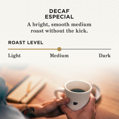 Peet's Coffee, Medium Roast Decaf Single Serve Coffee Pods - Decaf Especial 10 Count (1 Box of 10 Pods)