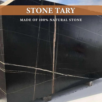 Koville Black Marble Vanity Tray for Bathroom Countertop, 10"x5" Natural Marble Catchall Tray Perfume Trays for Dresser, Stone Jewelry Dish Candle Holder for Home Decor, Stone Oval Trays