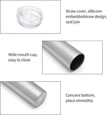 HASLE OUTFITTERS 20 oz Skinny Tumblers Bulk Set, Stainless Steel Insulated Slim Tumblers with Lids, Reusable Double Wall Travel Coffee Mugs, Durable Powder Coated Travel Water Cups(12)