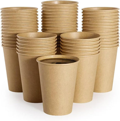 LITOPAK 240 Pack 12 oz Paper Cups, Kraft Hot Coffee Cups, Beverage Disposable Drinking Cups, Hot Coffee Cups, Paper Coffee Cups for Water, Coffee, Juice, and Tea