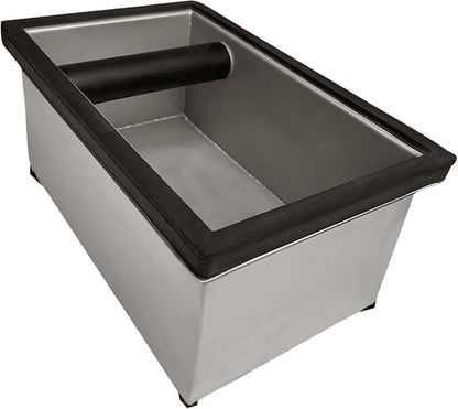 Rattleware Stainless Steel Knock Box | Heavy-Duty Espresso Grounds Container, Welded Bar, Durable and Efficient for Baristas - Quality Coffee Preparation (9.25"x5.5"x4")