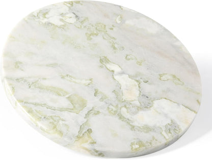 Koville African Natural Marble Cutting Board for Kitchen, 11inch Round Hand Crafted Marble Slab for Cheese, Charcuterie, Pastry Board - Wedding Gift, House Warming Gift