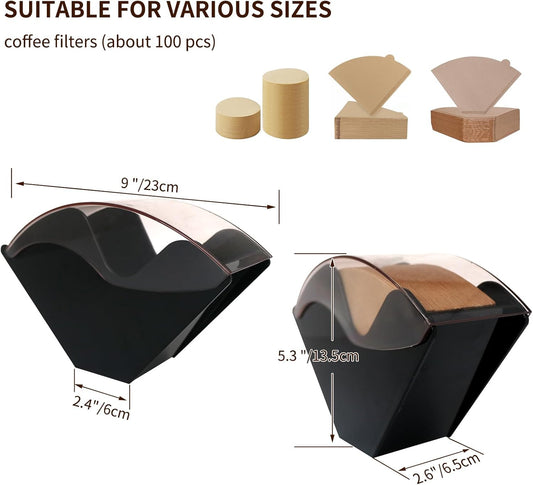 Coffee Filter Holder for Organizer and Coffee Station Accessories (Black)