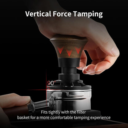 MHW-3BOMBER 58.35mm Espresso Tamper - 30lbs Coffee Tamper with Sound Feedback for Barista, Walnut Tamper Tool Espresso Hand Tamper with 3 Spring Loaded Fits 58mm Portafilter, Flat Base, T5163F-OS