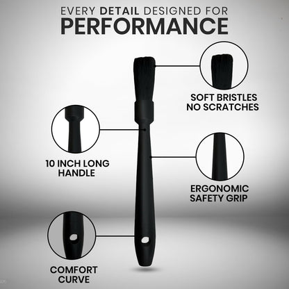 Rattleware 10" Black Espresso Machine Grinder Brush, Long Durable Handle Coffee Grinder Cleaning Brush - Ideal for Home, Cafe, Restaurant, or Hotel - Trusted By Baristas