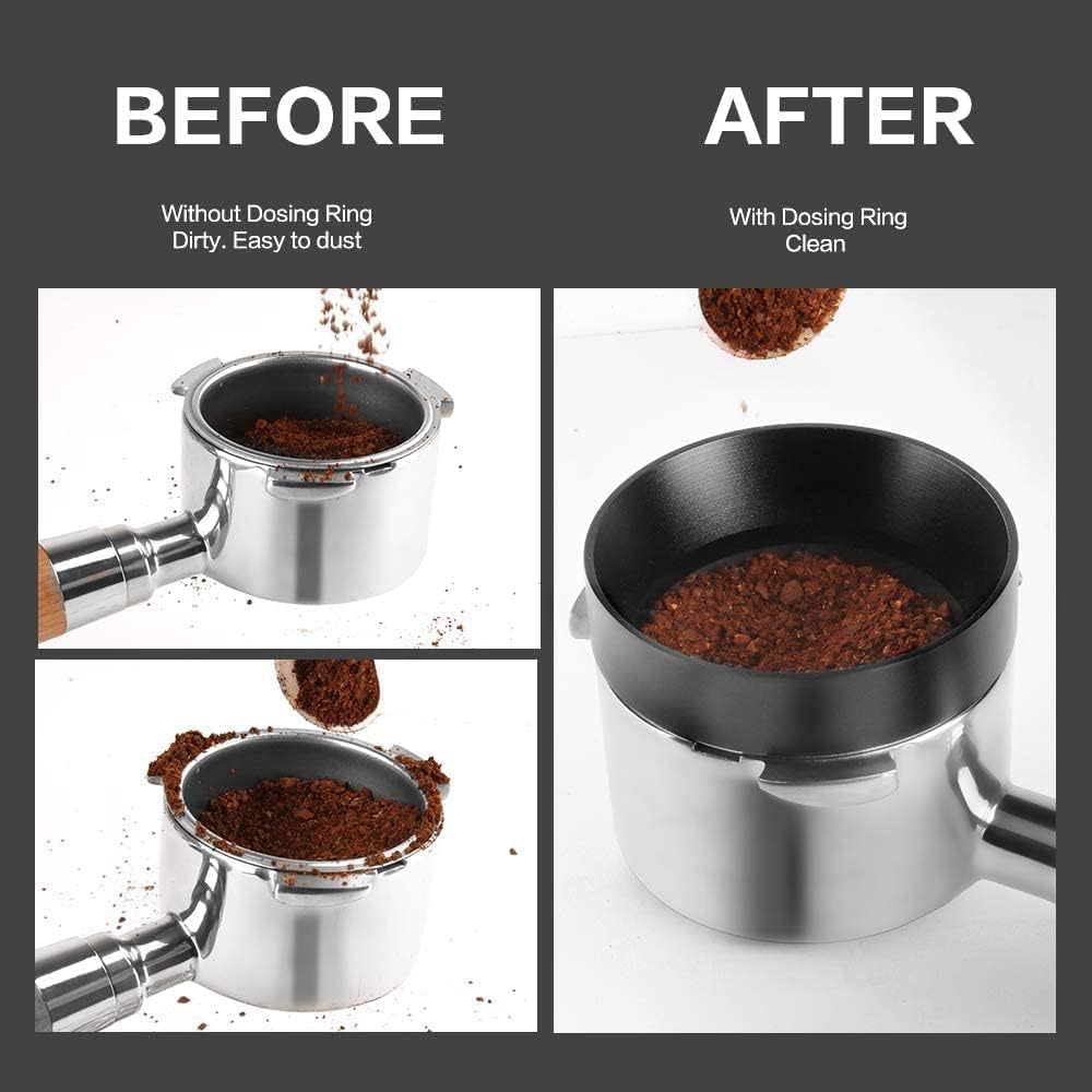 54mm Espresso Accessories Kit, Dosing Funnel and Puck Screen Set, Magnetic Coffee Funnel, 53.5mm Reusable Espresso Puck Screen, Espresso Tools(Piggy)