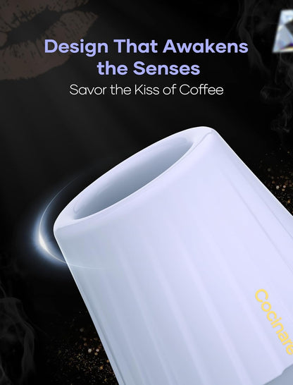 Cocinare KissCup Ceramic Espresso Cup – 2.2oz Demitasse Cup for Espresso, Pour-over coffee & Tea, Lavender Purple, Ceramic Collection
