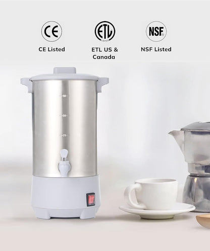 SYBO Commercial Grade Stainless Steel Percolate Coffee Maker Hot Water Urn for Catering, 30-Cup, 3.5L, Grey