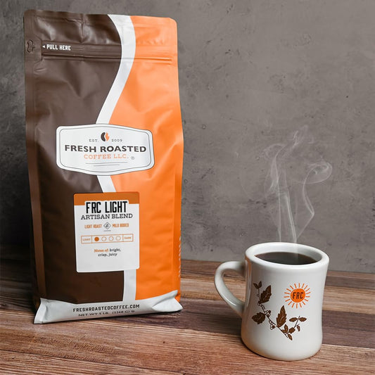 Fresh Roasted Coffee, FRC Light Roast Blend, 5 lb (80 oz), Kosher, Whole Bean