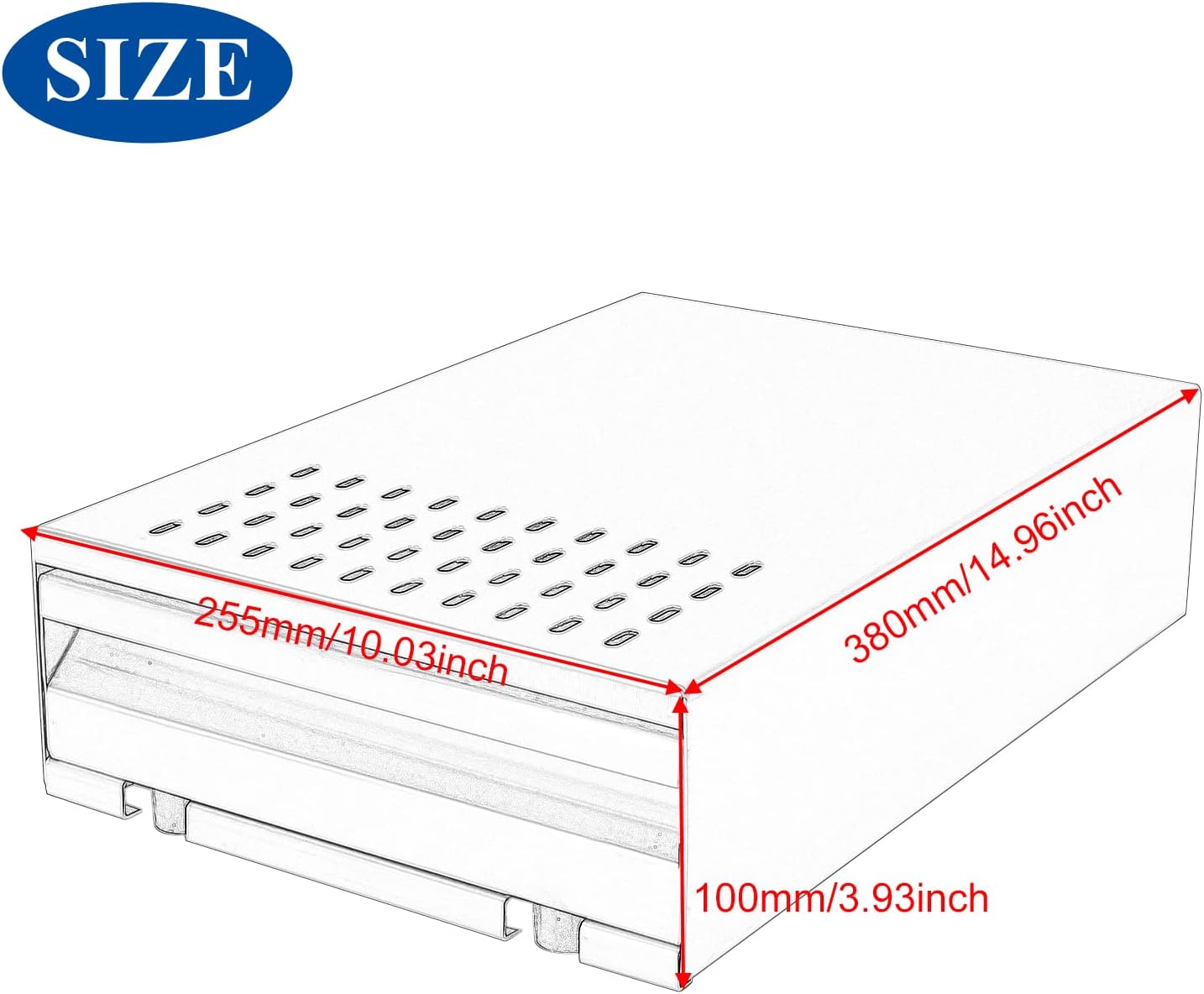 Large Size Espresso Coffee Knock Box Drawer, Stainless Steel Pull-Out Style Coffee Grounds Powder Container Bin for Cafes Restaurant Home Bar, 14.96 x 10.03 x 3.93 inch (Orange)