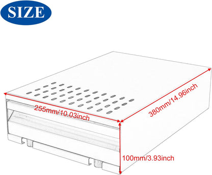 Large Size Espresso Coffee Knock Box Drawer, Stainless Steel Pull-Out Style Coffee Grounds Powder Container Bin for Cafes Restaurant Home Bar, 14.96 x 10.03 x 3.93 inch (Orange)