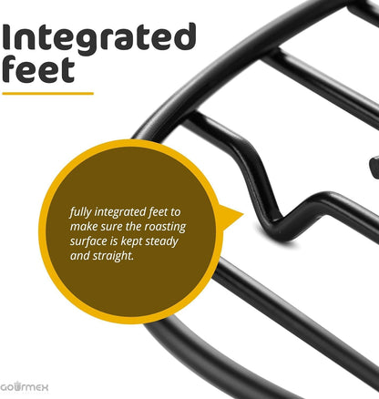 Oval Cooling Rack with Integrated Feet, Roasting Wire Rack, Drying, Grilling, Cooking, Baking Rack With Non-Stick Coating, PTFE Free, Oven and Dishwasher Safe, Large Oven Rack 9.85 X 14 inches