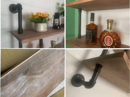 Pipe Shelves Industrial Pipe Shelving Shelves Real Wood Industrial Floating Pipe Shelves with Wood Planks 48 inch Wall Shelves Rustic Hanging Bookshelf Farmhouse Kitchen Bar Shelving