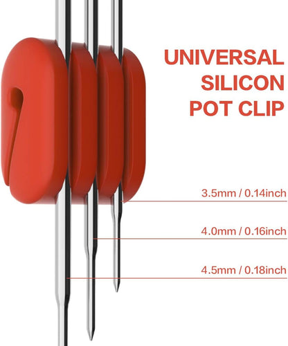 Pot/Cup Clip for Thermometers - Silicone, Non-Scratch, Hand-Free Cooking, Heat Resistant - Compatible with Most Probe Sizes - Great Gift Idea