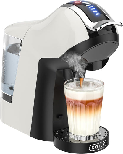 KOTLIE Hot&Cold brewing Single Serve Coffee Maker for K*eurig K*cup, Small Espresso Coffee Machine for D*olce G*usto/N*es Original/Ground Coffee/44mm ESE,Adjustable TEMP&Water Volume, 1L Water Tank