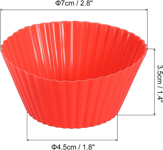 uxcell 18Pcs Silicone Cupcake Liners, Non-Stick Baking Cups, for Cooking Eggs, Baking Muffins and Make a Cake(Red)