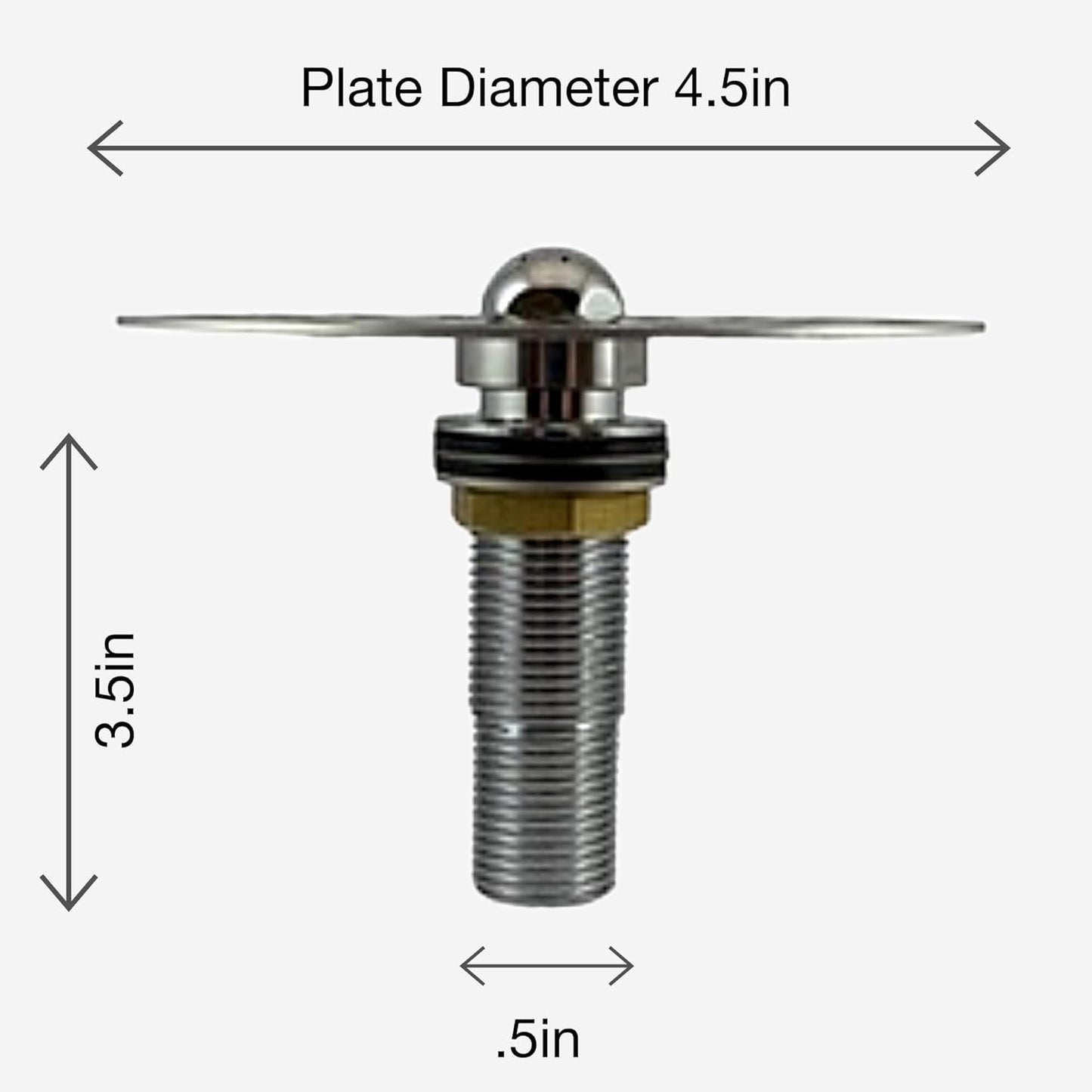 Commercial Stainless Steel Glass Rinser, 4.5" Grid, Chrome Plated Brass Shank Shirron