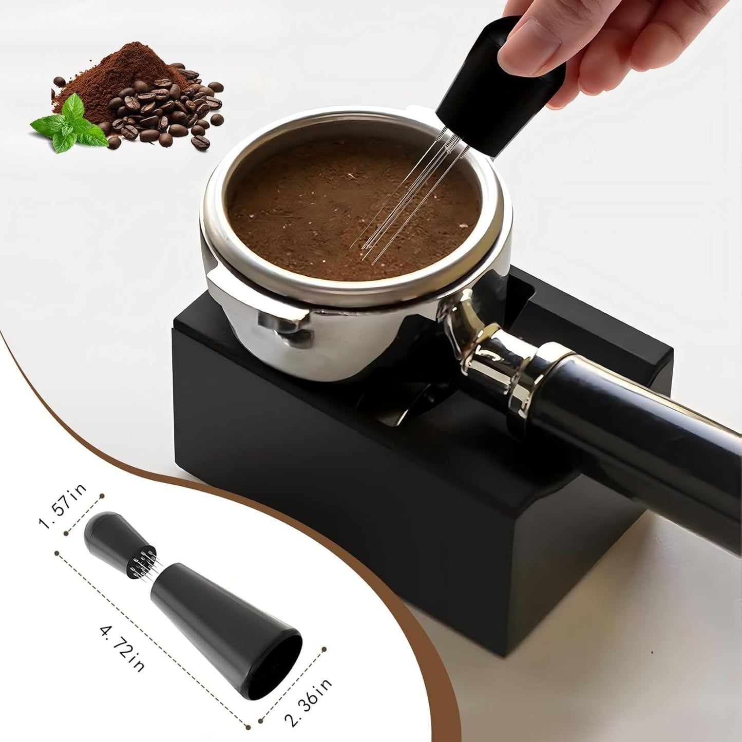 WDT Espresso Distribution Tool- 0.3mm 8 Needle Coffee Stirrer, Precision Espresso Distributor for Baristas