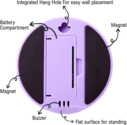 Searon Kitchen Timers for Cooking, Magnetic Visual Timer for Kids Teachers Classroom School ADHD Autism Oven or Adult with Special Needs (Purple)
