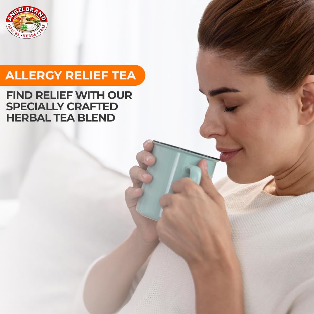 Angel Brand Allergy Relief Tea – Herbal Tea, 25 Tea Bags Pack of 3 – Tea for Allergy Care, Cough Relief &