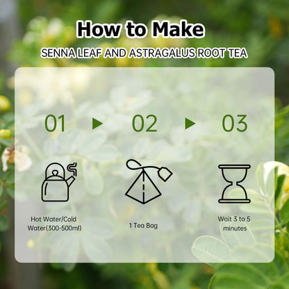HANFANGLING Senna Leaf And Astragalus Root Tea Bag - Natural Detoxification and Beauty Herbal Tea, Support Digestion and Health, Improve Immunity and Beauty 20 Tea bags 2.12oz