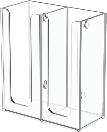 Richboom Acrylic Coffee Cup and Lid Storage Organizer Holder, 2 Compartments, Clear