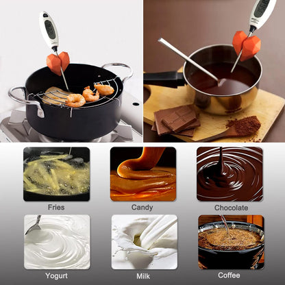 2Pcs Silicone Non-Scratch Pot Clip, Candy Thermometer Pot Clip for Candy Making, Hand-Free Holder to Measure Temperature of Candy, Oil, Milk, Chocolate, Candle, Deep Fryer and Cooking Melting Pot