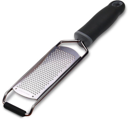 Stainless Steel Cheese Grater, Ergonomic Soft Handle Lemon Ginger Potato Zester with Plastic Cover